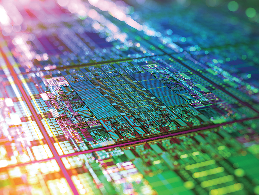 computer chips on a circuitboard