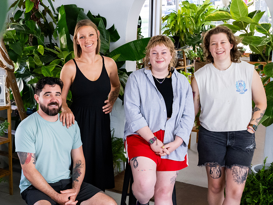 Taylor and Michael Bales, Betz Baker and Lois Robertson