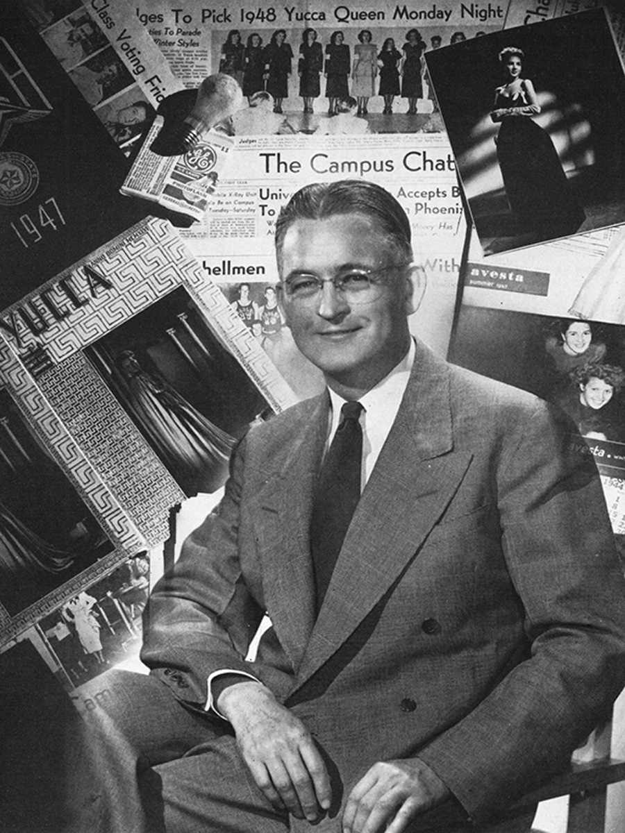 J.D. Hall, pictured in the 1948 Yucca, served as Print Shop manager for more than 40 years.
