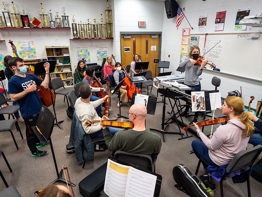Annie Ray in music classroom