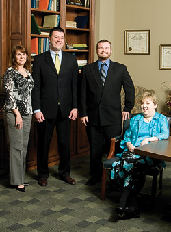 UNT Alumni Association staff members (from left): Lynetta Neilson, Derrik P. Morgan, Rob McKinney and Lorie Ingram. (Photo by Mike Woodruff)