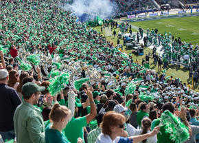 UNT fans cheer on the Mean Green at the Heart of Dallas Bowl (Photo by Adriana Salazar)