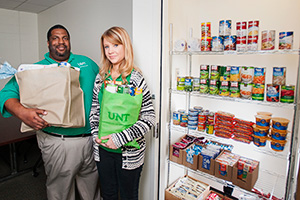 Associate Dean of Students Rodney Mitchell, left, and Olivia Fritts Dean of Students coordinator. (Photo by Gary Payne)