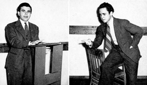 Award-winning debaters Carroll Ellis and Jack Robbins, coached by Bullock Hyder, 1941 Yucca