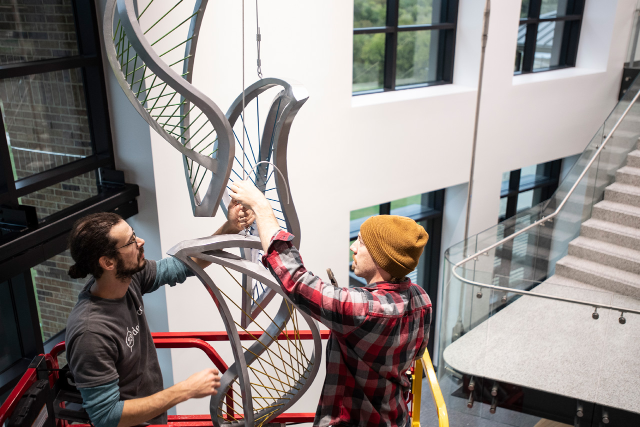 Soaring sculpture installation at Frisco