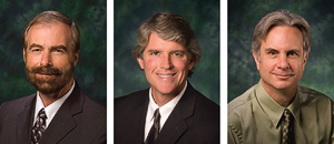 From left to right, Warren W. Burggren, Michael Monticino and James Meernik