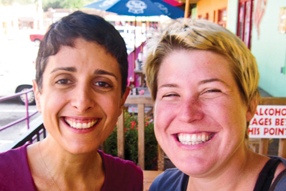 Pedrameh Manoochehri ('08 M.A.) and Cala Coats, a doctoral student
