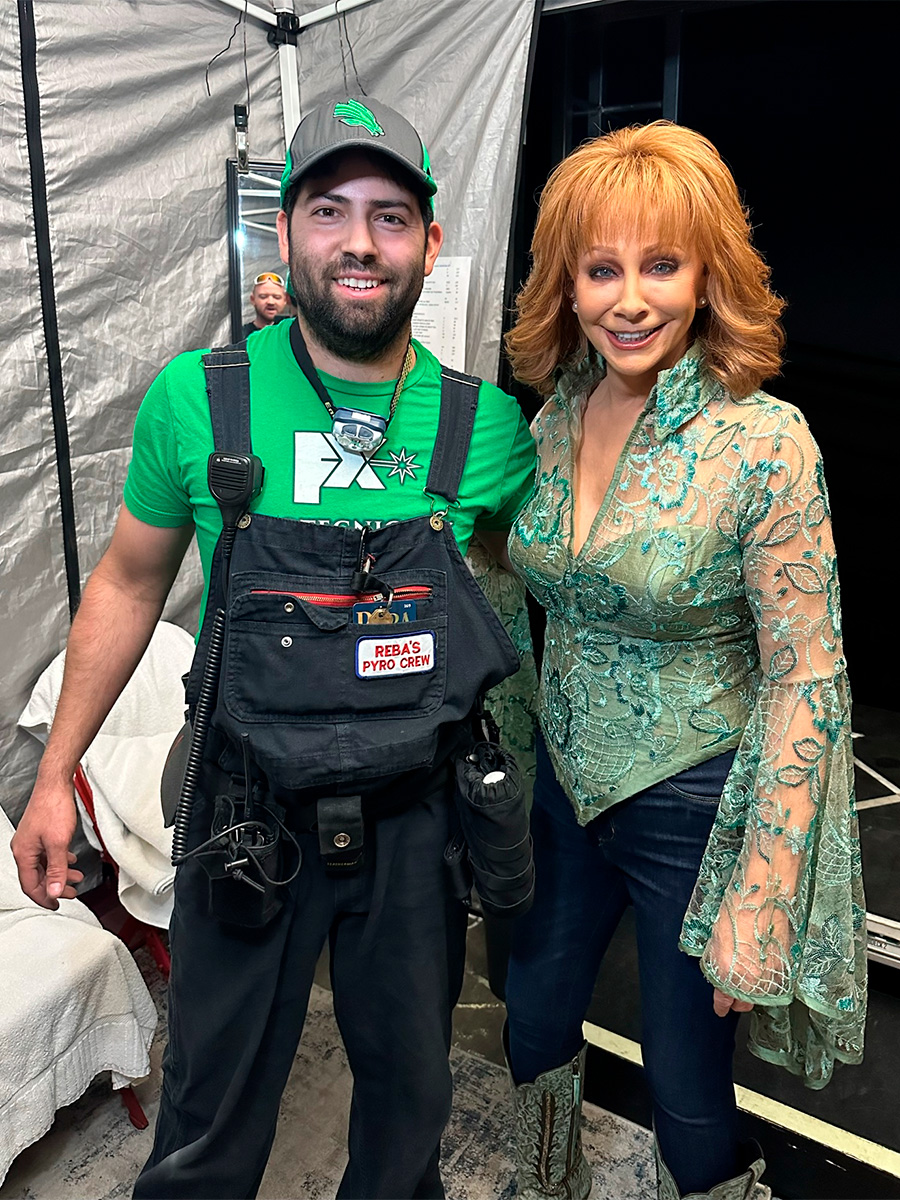 Joe Bessner ('15) and Reba McEntire.