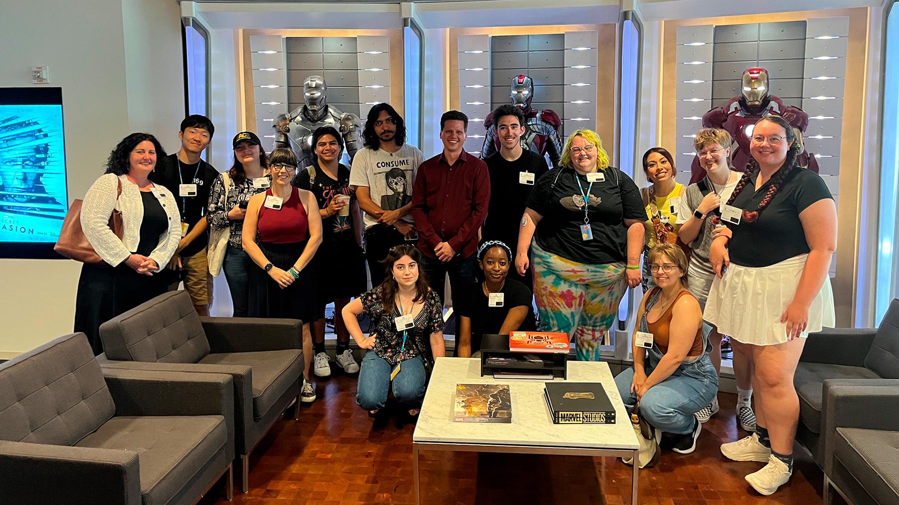 UNT Media Arts group at an Iron Man set