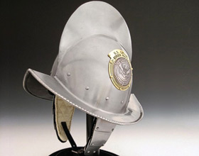 Brown's "This Land Is My Land. This Land Is Your Land" of steel, brass, leather, wood, fabric and sinew.