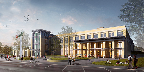 Exterior rendering of the new union.